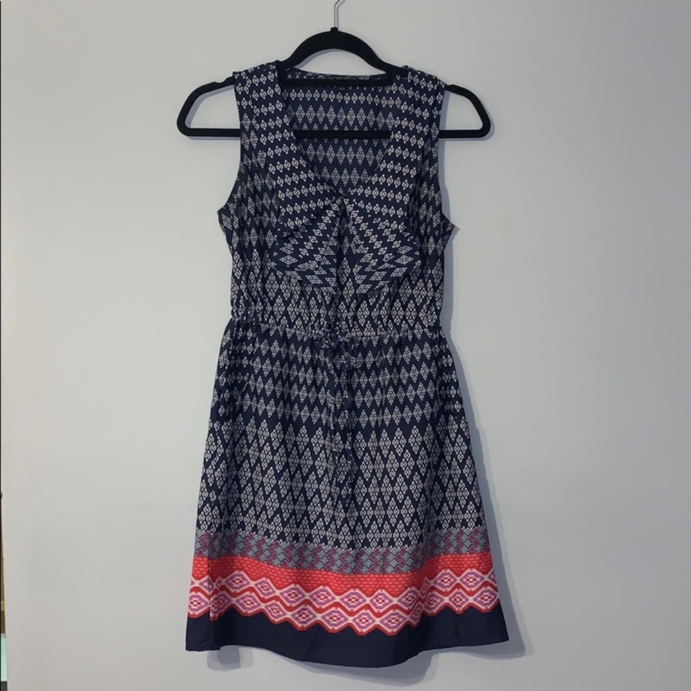 Navy blue and pink patterned summer dress!!